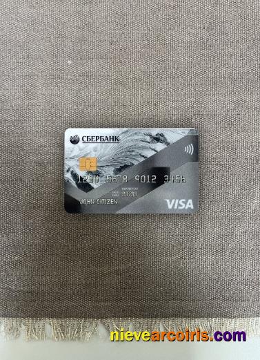 Russia Sberbank visa credit card gray photolook
